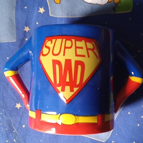 Brand New! Super Dad Mug Father's Day Gift Superman Cup Glass Stoneware - Picture 3 of 6